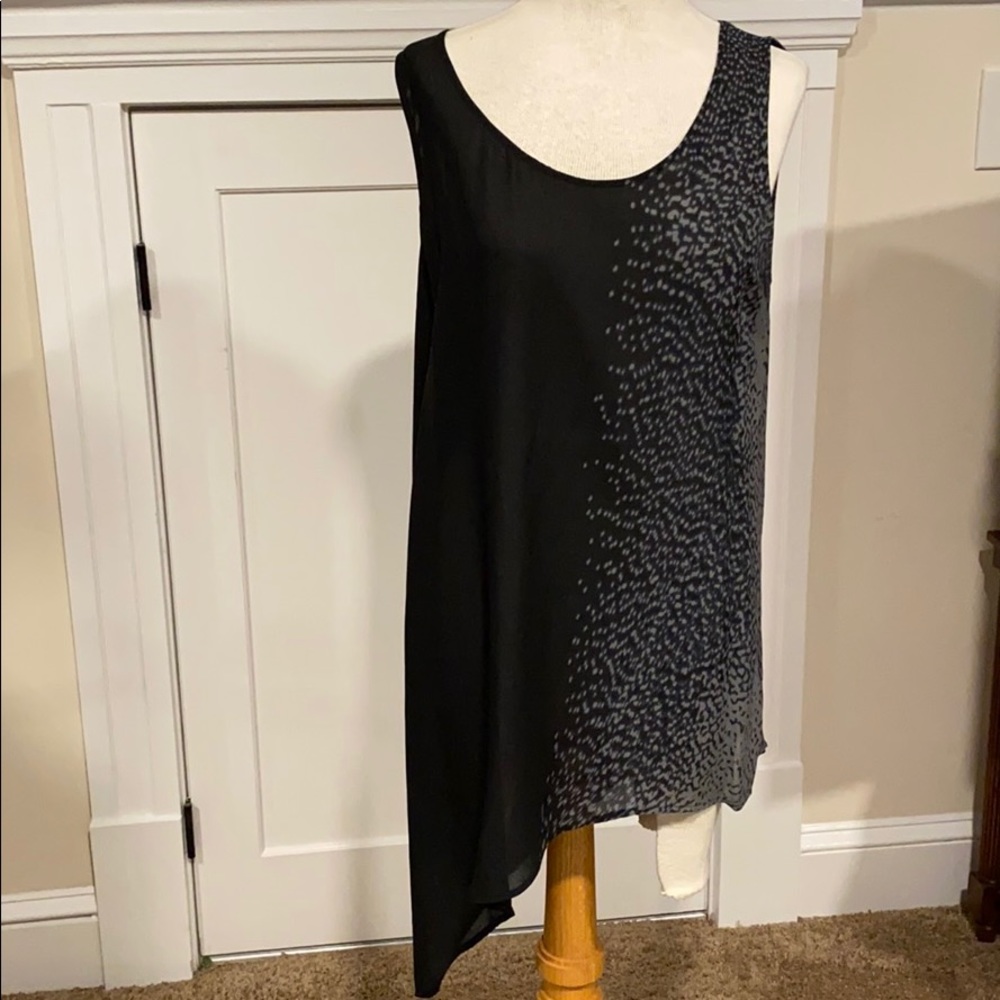 Black with prints Eileen Fisher tank top size L.